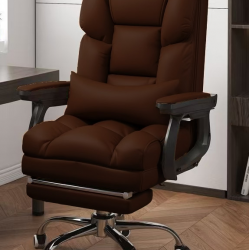 كرسي مكتب فاخر مع وسادة باللون البني am-56